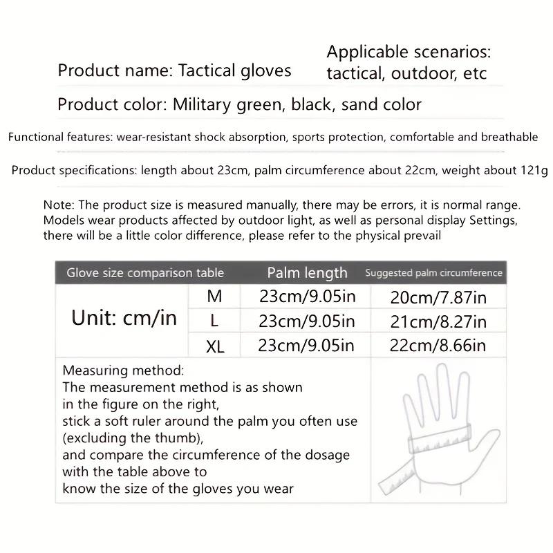 Tactical Military Gloves, Color Bullet Air Gun Shooting, Soldier Combat Anti Slip Bicycle All Finger Gloves, MEN'S Clothing GLOV