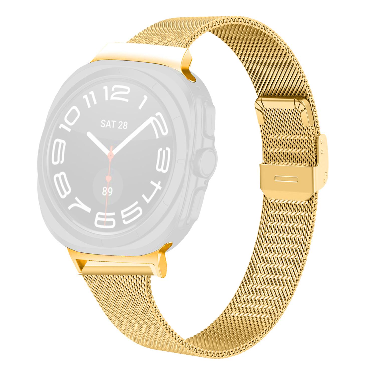 

For Samsung Galaxy Watch Ultra 47mm Milanese Band Electroplating Stainless Steel Mesh Watch Strap C