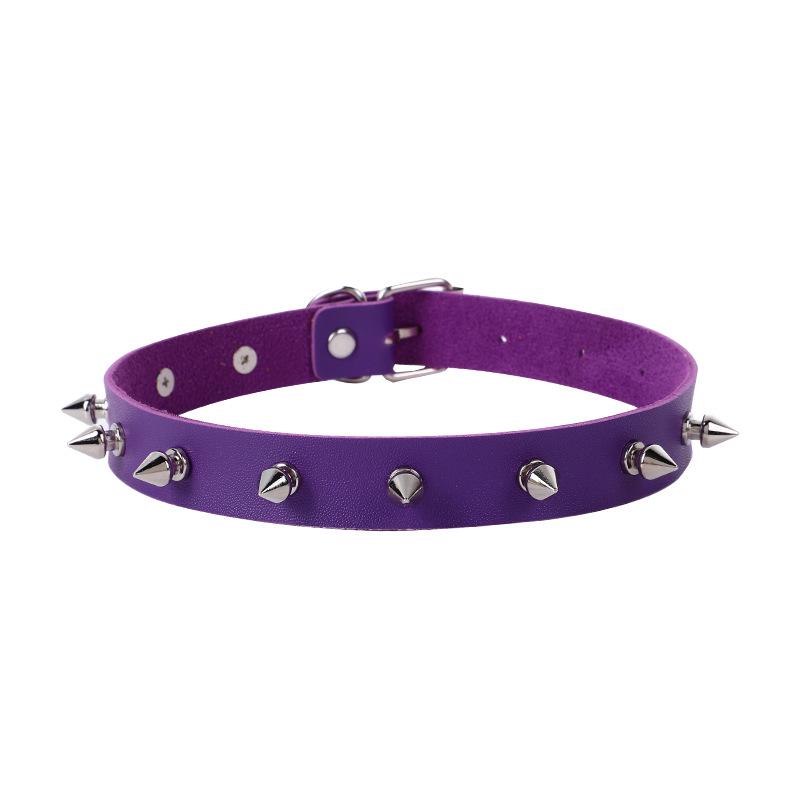 New European & American Punk Rivet PU Choker Necklace - Gothic Harajuku Style
