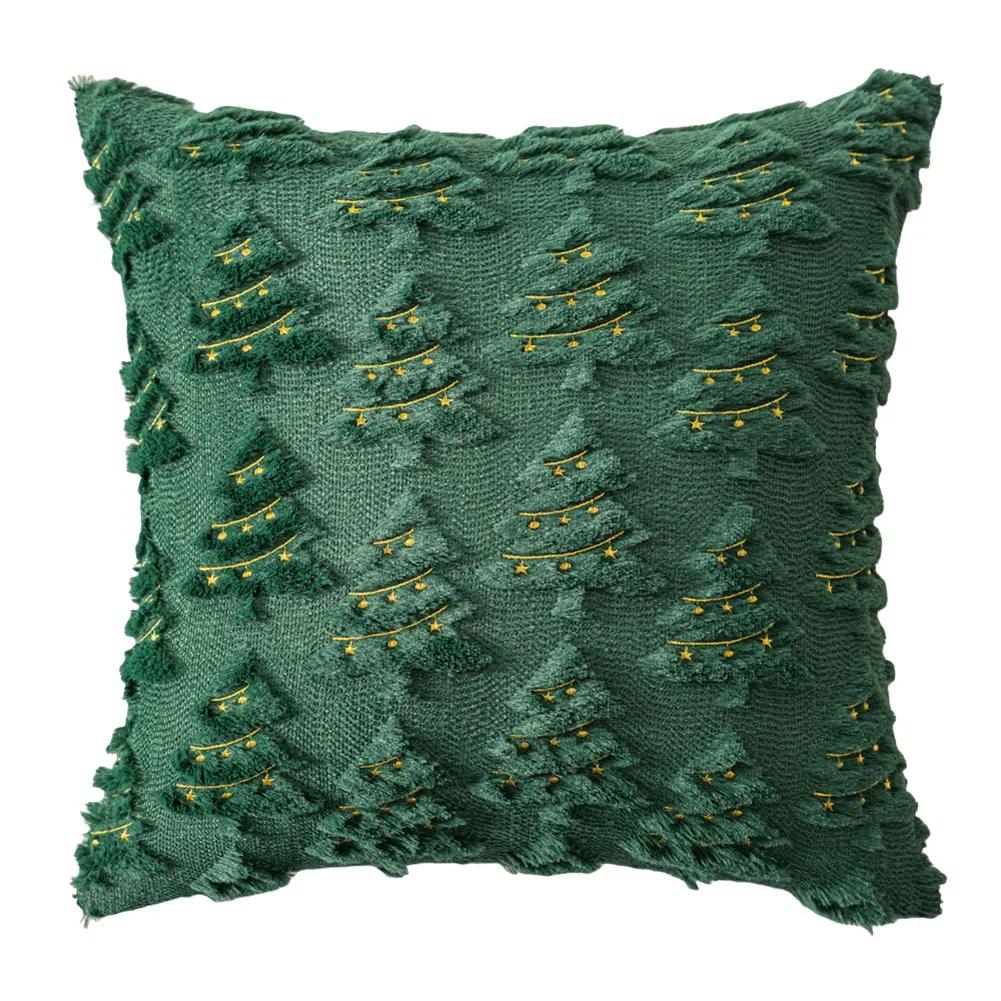 Чехлы для подушек «Рождественская елка» 45x45 см, мягкие плюшевые декоративные наволочки для праздничного домашнего зимнего декора