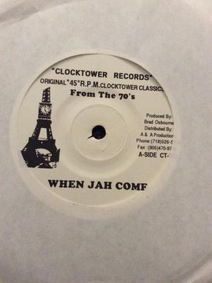 7inch Record DEVON IRONS - When Jah Come CT152 Clocktower Reco Canada Reggae, Ska & Dub Used