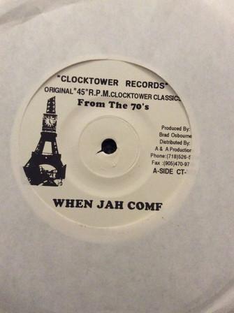 7inch Record DEVON IRONS - When Jah Come CT152 Clocktower Reco Canada Reggae, Ska & Dub Used