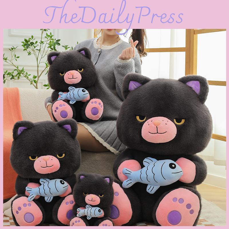 Cute Devil Cat Plush Toy Adorable Stuffed Animal For Girls Soft Cuddly Companion