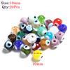Round Lampwork Evil Eye Beads Liuli Flat Loose Fashion Jewelry For Bead Diy Handmade Bracelets Phone Charm Components