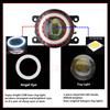 DRL 12V H11 LED Fog Lamp Assembly For Peugeot 307 2002-2008 For Peugeot 208 2014-2015 Fog Light Angel Eye