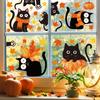 Whaline 6 Sheets Valentine' s Day Window Clings Window Decal Black Cat Red Love Heart Reble Anti-Collision Windows Decor for Wedding Anniversary Home