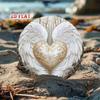 Metal Wall Poster Angel Wings Heart Religious Decor for Living Room