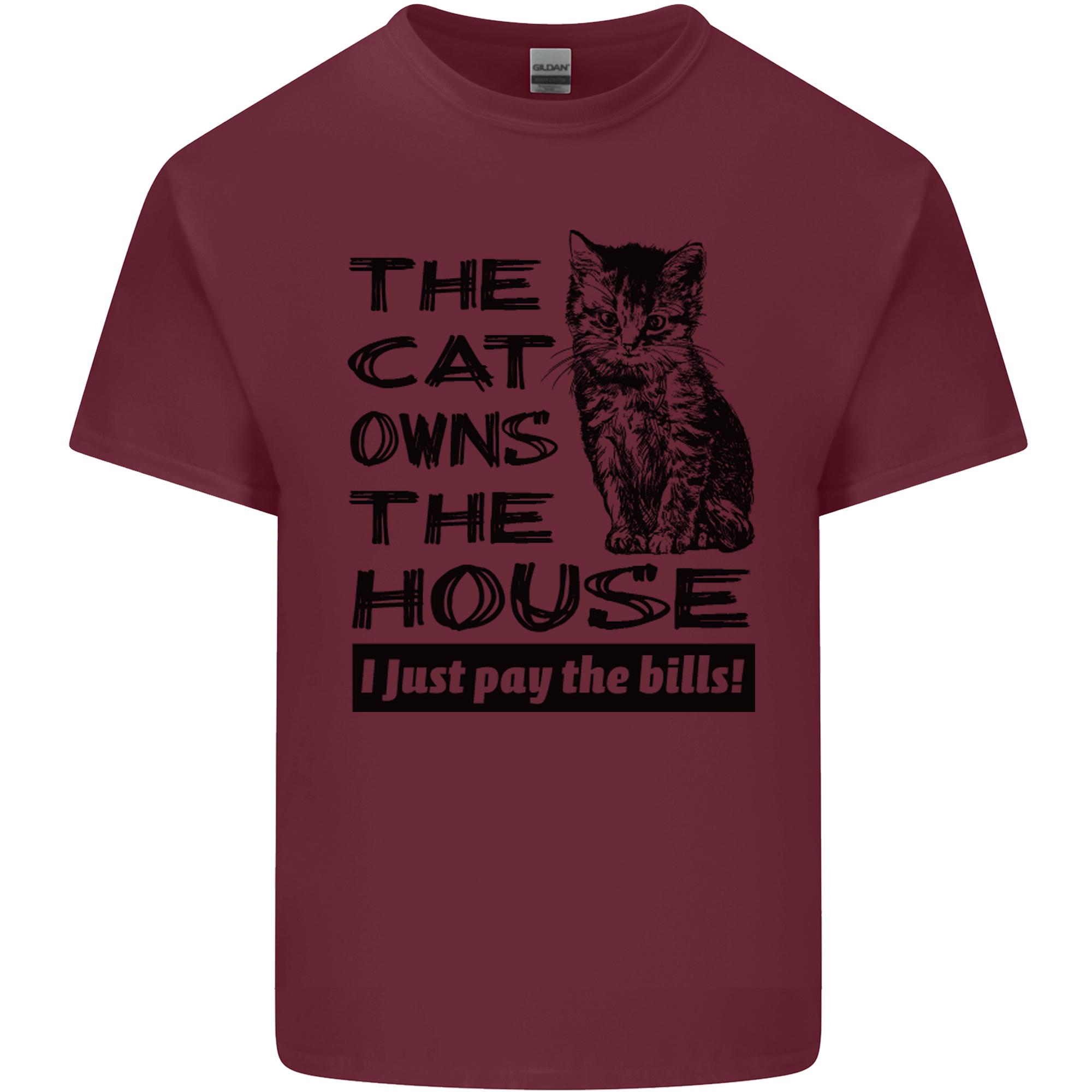 The Cat Owns the House Funny Kitten Unisexs Light Cotton TShirt S