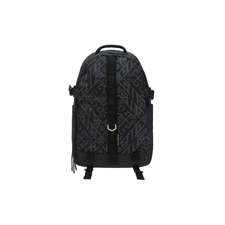 Li Ning Basketball Series Large Capacity Polyester Backpack Unisex Backpacks Black ABSS012-1 Black