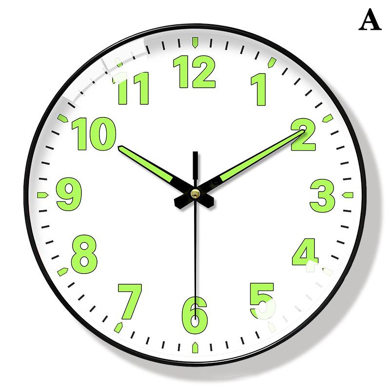 1 Pcs Luminous Wall Clock Light In Dark Night Digital Quartz Movement Bedrooms Living Room Study Loudspeaker Mute Clock For Home