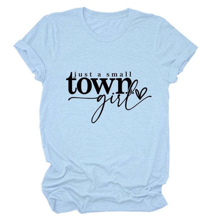 Casual just a small town letter print fashion ladies short sleeves