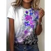Zomer Dames T-shirt Creatief Bedrukt T-shirt met Korte Mouwen Modieus Comfortabel Zacht Ademend Katoenen T-shirt