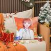 Blue Box Anime Pillow Case Living Room Sofa Decorative Cushion Cover Simple Household Light Luxury Printed Pillow