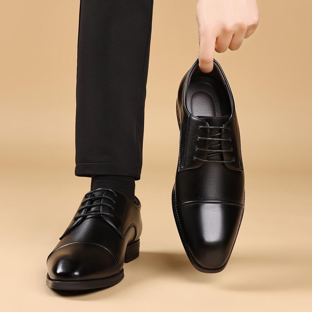 New Men's Formal Black Leather Shoes Fashion Casual Formal Shoes Classic Formal Leather Casual Shoes Zapatos De Vestir Hombre
