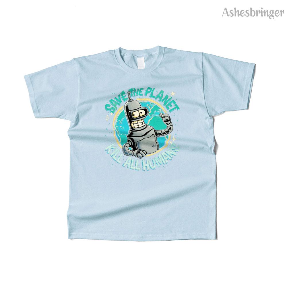 Pánské bavlněné tričko s grafickým potiskem Save the Planet, Kill All Humans, retro vtipné tričko ve streetovém ležérním stylu pro muže a ženy