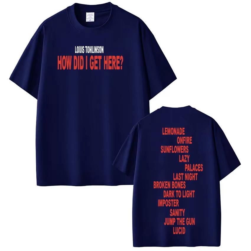2026 Singer Louis Tomlinson How Did I Get Here Tour Print T-Shirt Herren Damen Harajuku Rundhals T-Shirt Lässig reine Baumwolle T-Shirts