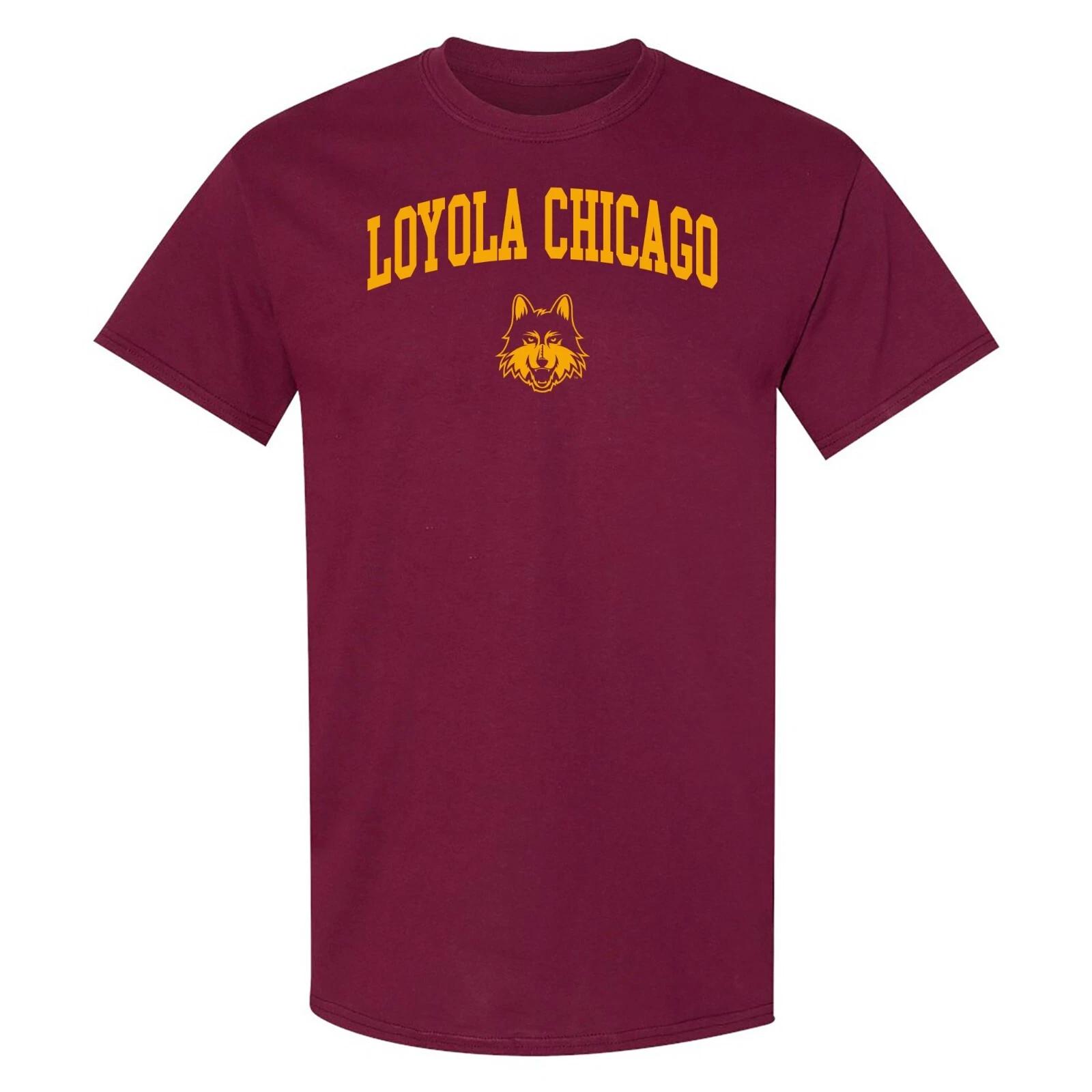 Loyola University Chicago Ramblers Arch Logo - NCAA Sports Team T-Shirt - Maroon S