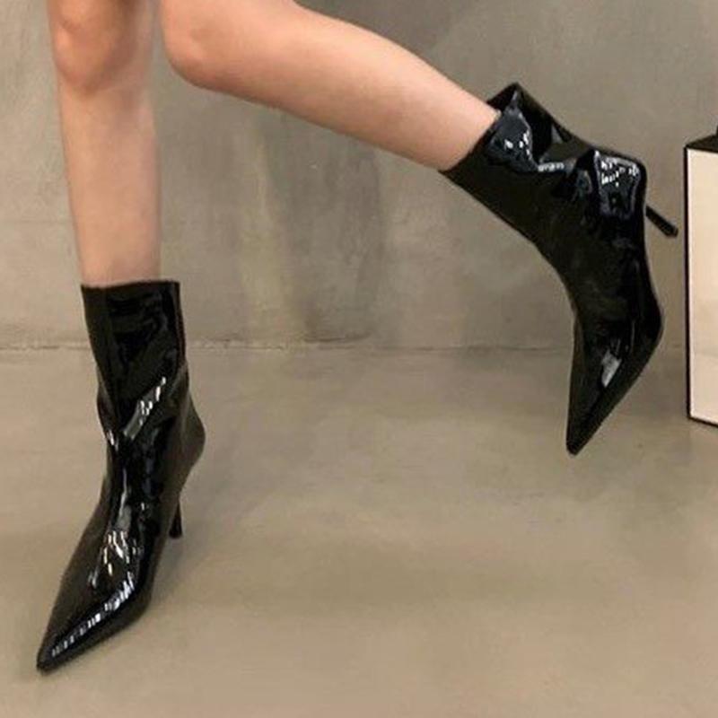 Fashion High Heels Women Ankle Boots Pointed Toe Fashion Shoes Sexy Luxury Women Pumps 2025 Winter Designer Elegant Dress Botas De Mujer
