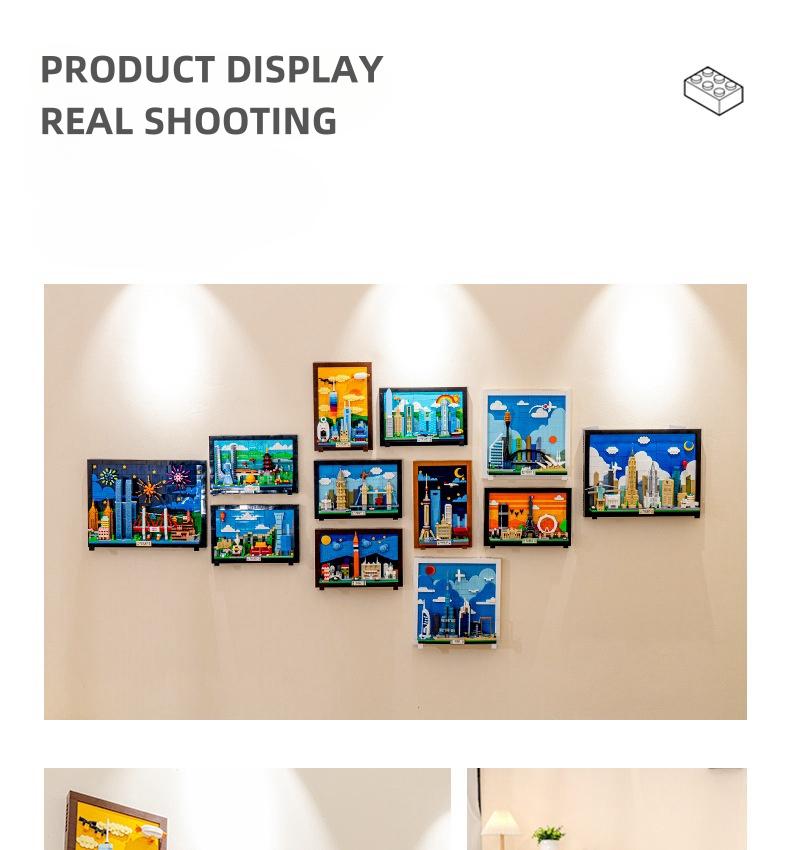 Non-Toxic 594Pcs China Hangzhou City Postcard Building Blocks Hanging Brick Toy Ornament Small Particle Assembly Toys For Children 49240