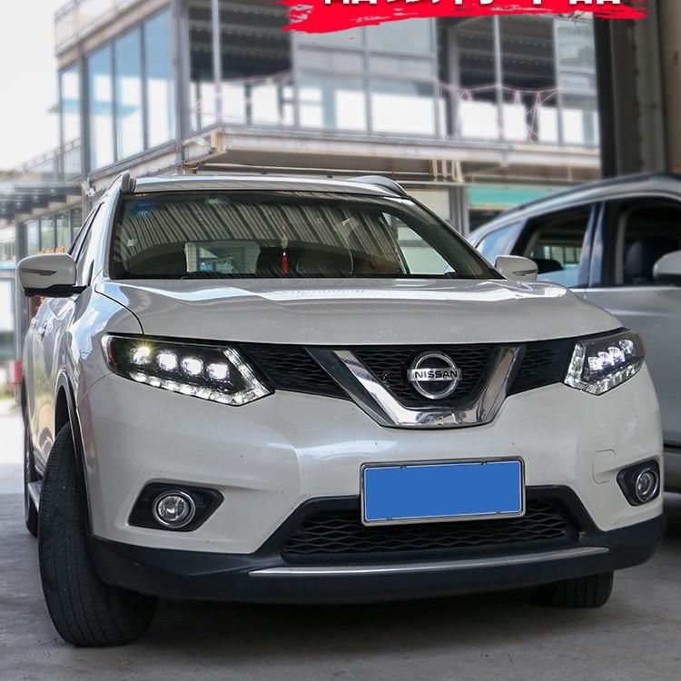 LED Matrix Headlight Assembly with Blue LED and Running Horse Design for 14-16 Nissan X-Trail