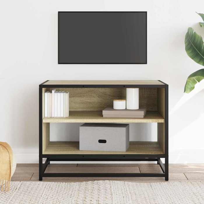 VidaXL TV Stand Sonoma Oak 61x40x46 Cm Engineered Wood and Metal, TV Bench, Hi-fi Cabinet, Entertainment Center, Buffet 848880