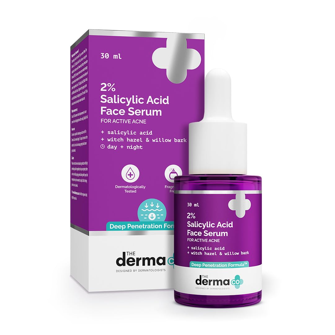 The Derma Co 2% Salicylic Acid Face Serum | Reduces acne & blackheads | Tightens pores | 30 ml 30 ml