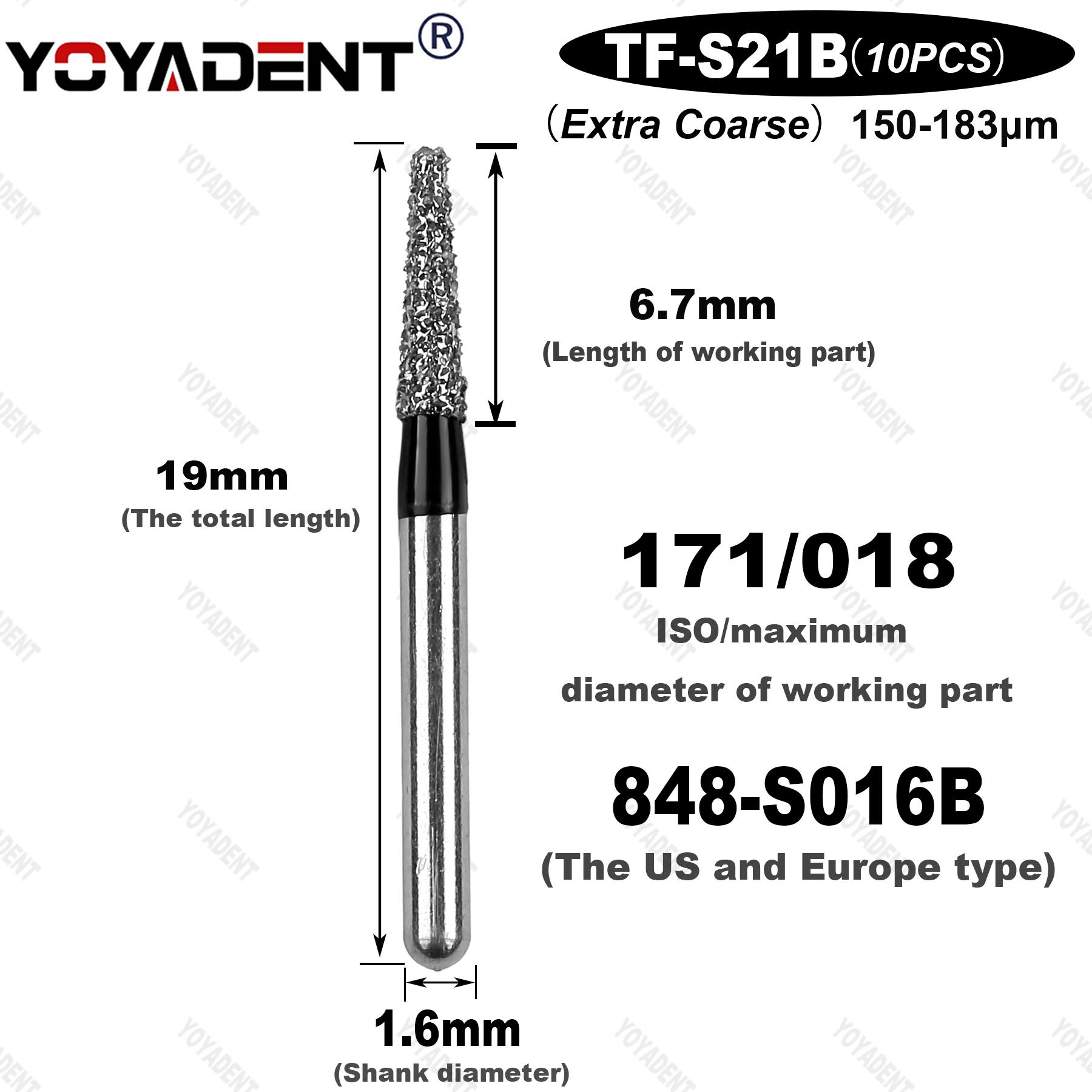 

TF Type Extra Coarse Dental Bur Diamond Burs Dentistry Drills Dia.1.6mm For High Speed Turbines Dentist Grinding Tool 10pcs/Pack