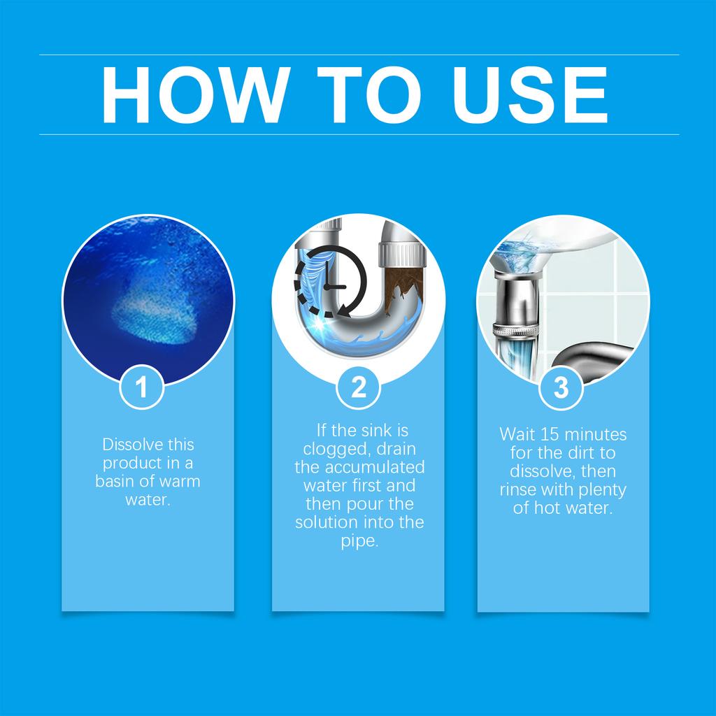 Effervescent Cleaner Tablets - Foaming Unclogging for Kitchen Sink, Bathroom