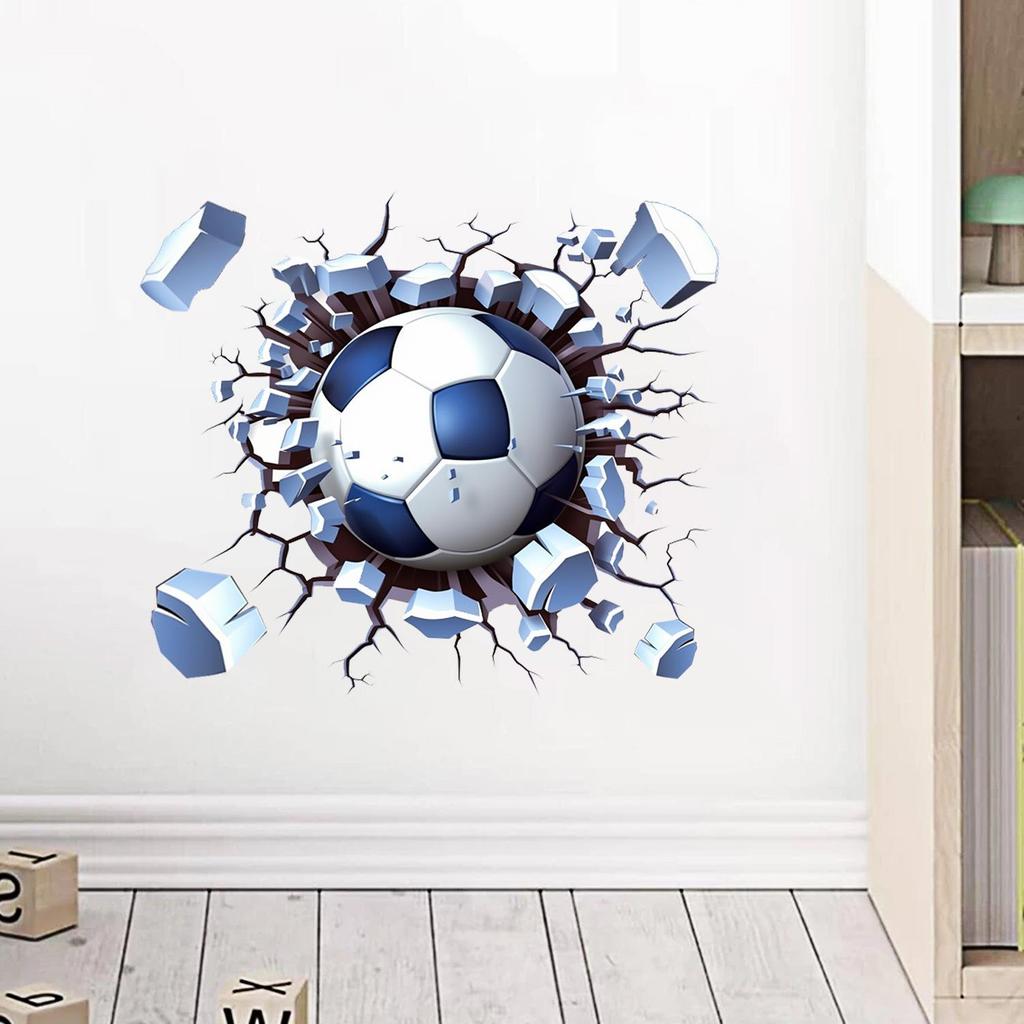 3D Football Soccer Wall Stickers For Kids Rooms Children Bedroom Wall Decals Boys Room Decoration Gift