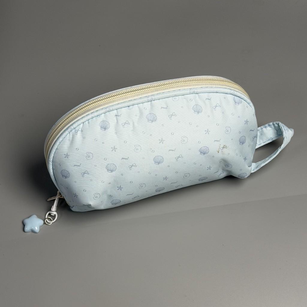 Nautical Marine Life Shell Pencil Case With Nylon Material For Students Storage Organizer
