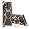 For Samsung Galaxy S25 S24 S23 Ultra Metal Magnetic Phone Case Aluminum Alloy Frameless 360° Rotating Bracket Shockproof Cover