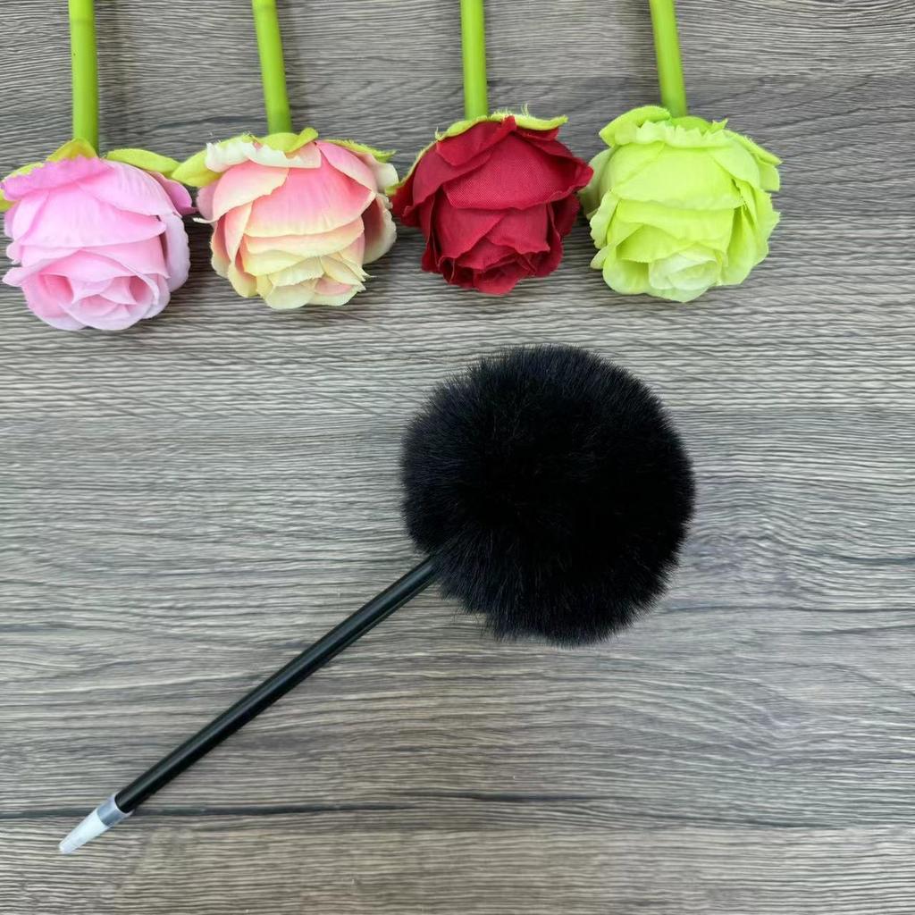 Creative Hairball Pen Gift Pom-Pom Ballpoint Pen, Supply, Office Plush Craft Pen