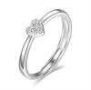 Fashionable Heart-Shaped Rhinestone Ring for Women - Simple Japanese/Korean Style Jewelry