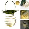 Solar Lamp Pineapple Wrought Iron Lantern Led Copper Wire String Outdoor Waterproof Garden Decoration Hanging Lamp