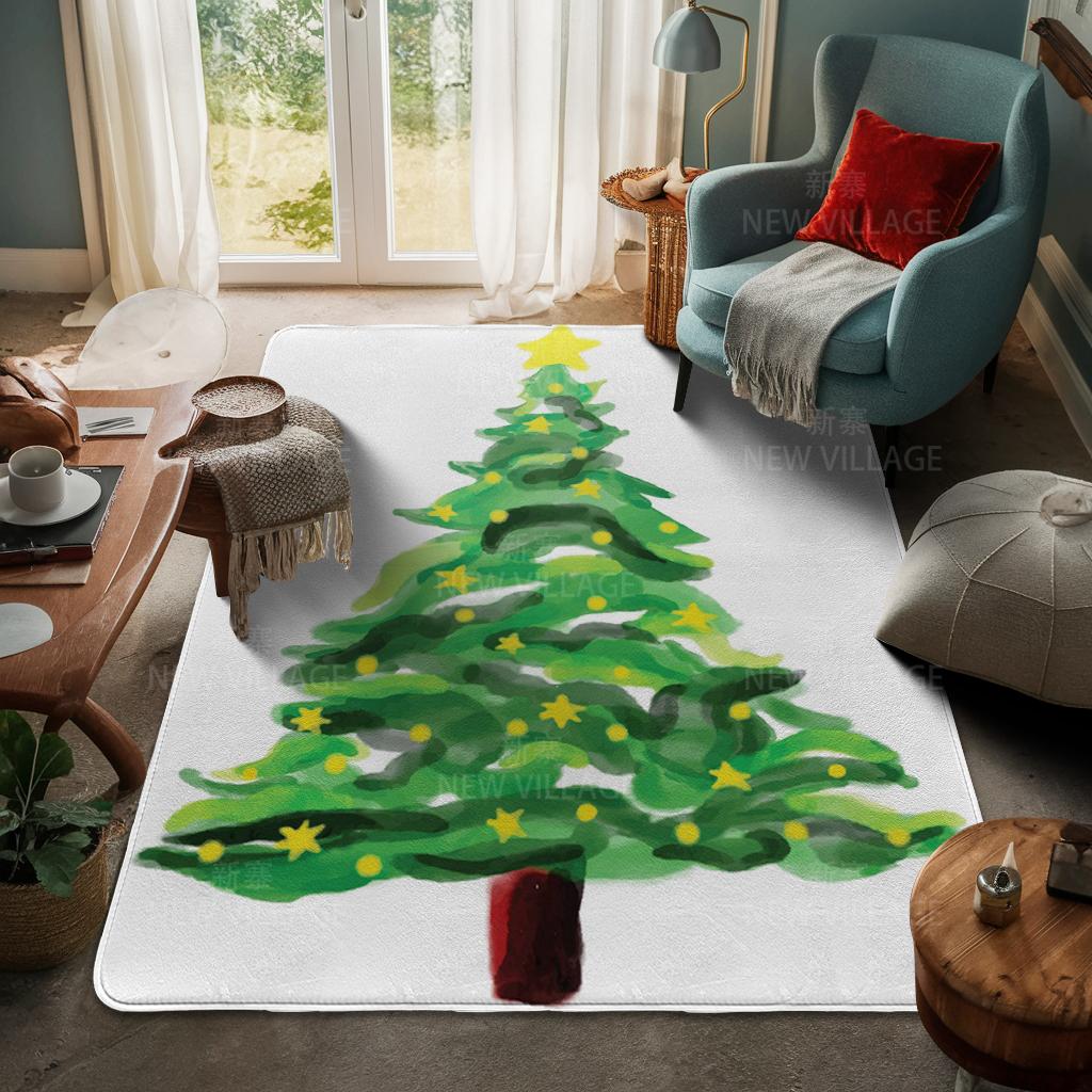 House Entrance Carpet Home Door Mat Living Room Bath Foot Bathroom Non-slip Water Absorption Rugs Bath Merry Christmas Winter