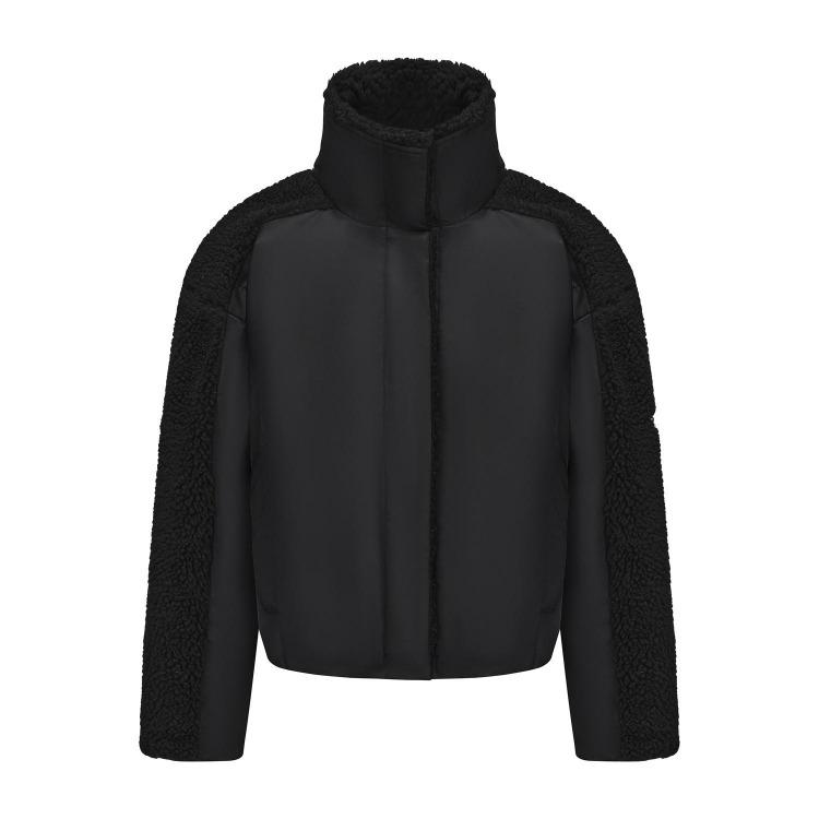 Vintage Style Womens Plush Fleece Bomber Jacket Windproof Warm Loose Fit Lapel Zipper Short Coat Long Sleeves Outerwear Autumn Winter Tops