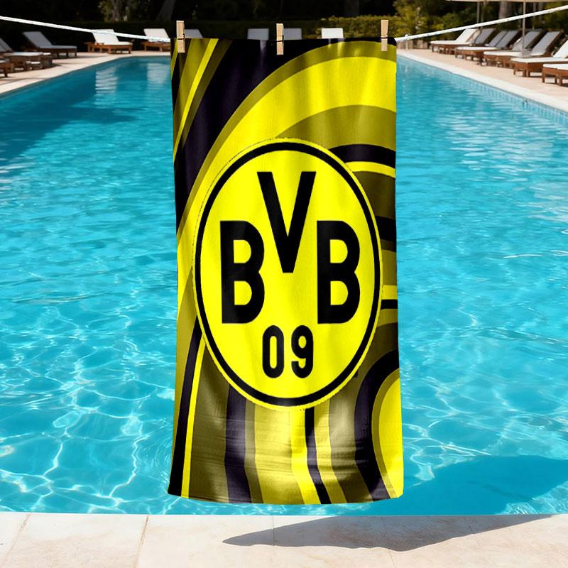 Borussia Dortmund Print Beach Towel Design, Soft, Lightweight. for Home Bathroom, Spa, Pool, Yoga, Surfing, Camping, Gift for Family, Friend