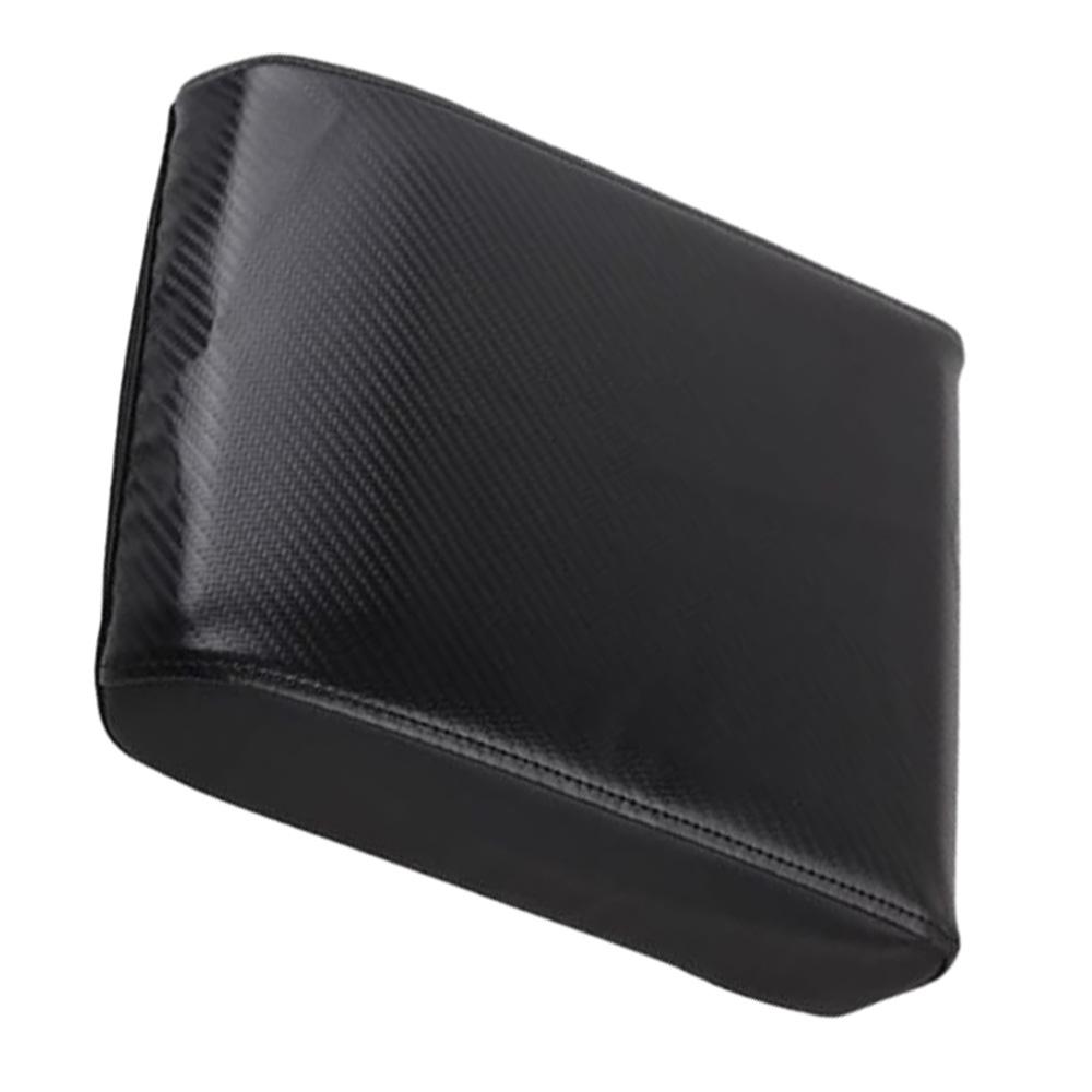 Carbon Fiber Look Leather Armrest Cover for Toyota Tacoma 2024-2026 4Runner 2025-2026 Center Console Protector Red Black Black Carbon Look