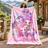 Kpop Demon Hunters Custom Name Flannel Blanket Personalized Soft Warm Plush Throw Blanket Customized Gift for Family Friends