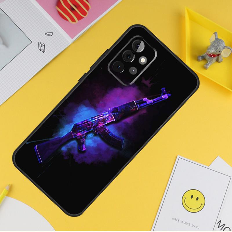 AK 47 Gun Case For Samsung Galaxy A54 A34 A14 A13 A33 A53 A12 A32 A52 A71 A51 A15 A25 A35 A55 Cover