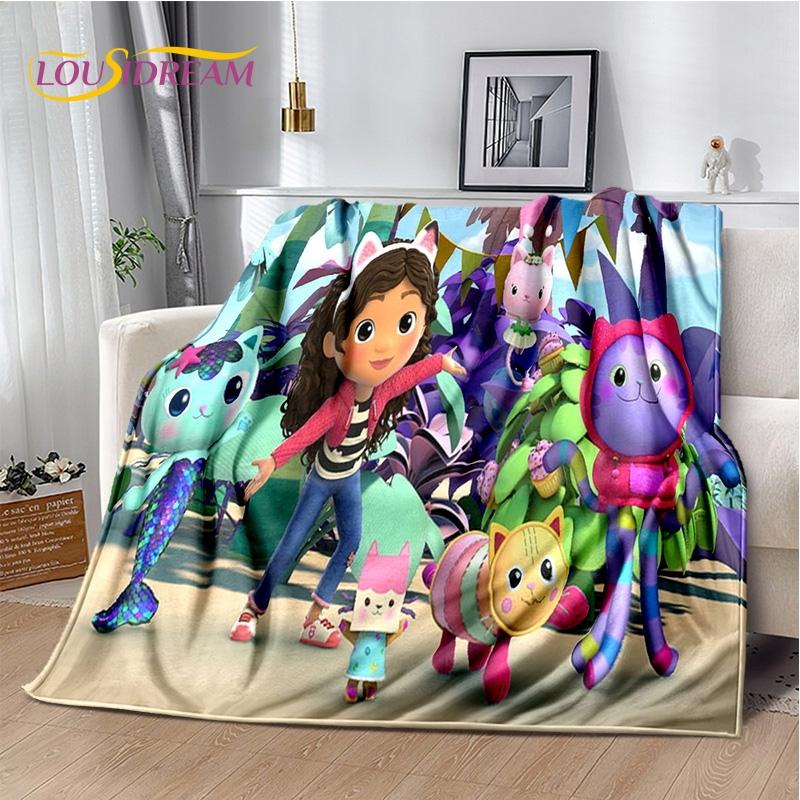 Cartoon Cute Gabbys Dollhouse Girl Soft Blankets,Keep Warm Throw Blanket Comfortable Blanket for Picnic Beds Sofa Home Bedroom