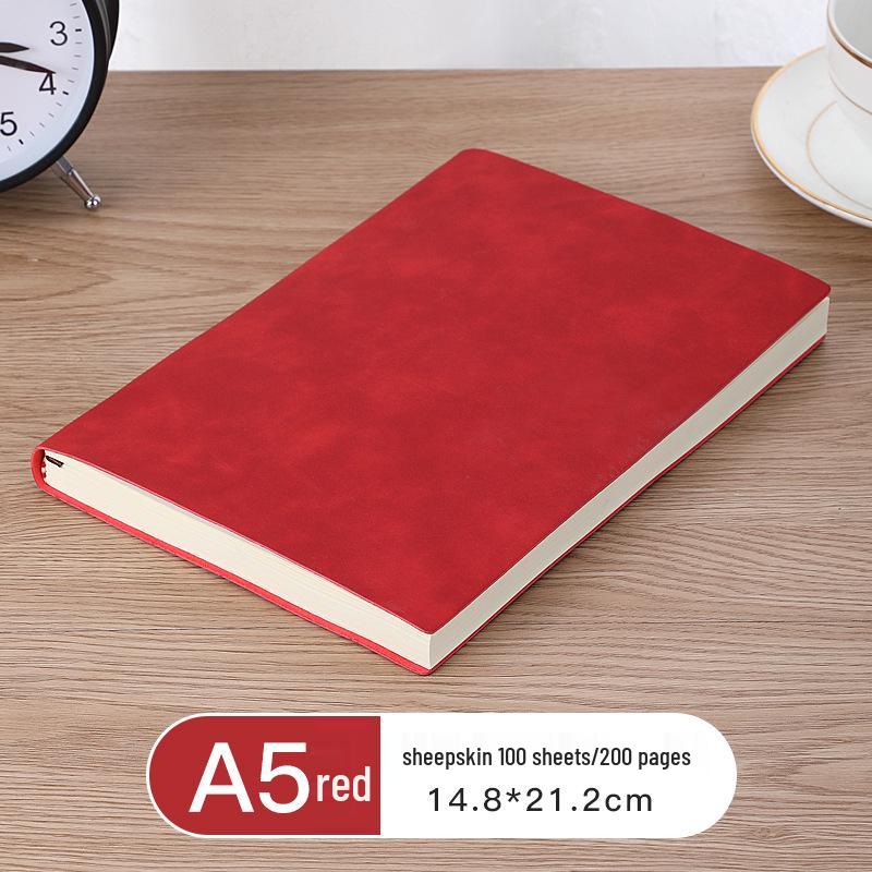 A5 Notitieboek met Aangepast Logo van Zacht PU Leer Schapenvacht voor Kantoorvergaderingen