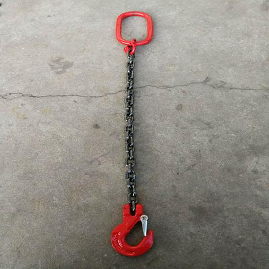 G80 Manganese Steel Hoist Chain Sling with Eye Hook - Single, Two, or Four Legs