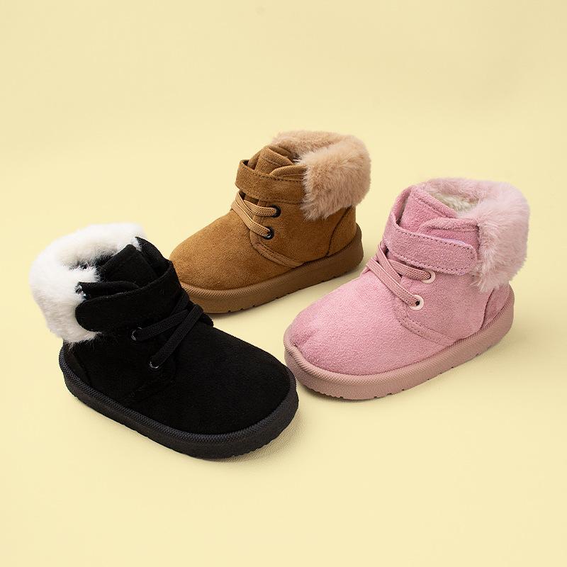 Winter New Suede Velcro Children's Snow Boots