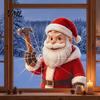 Santa Claus Window Decorations Christmas Static Glass Sticker, Removable Reusable PVC Winter Ornaments Clings for Living Room Bedroom Holiday