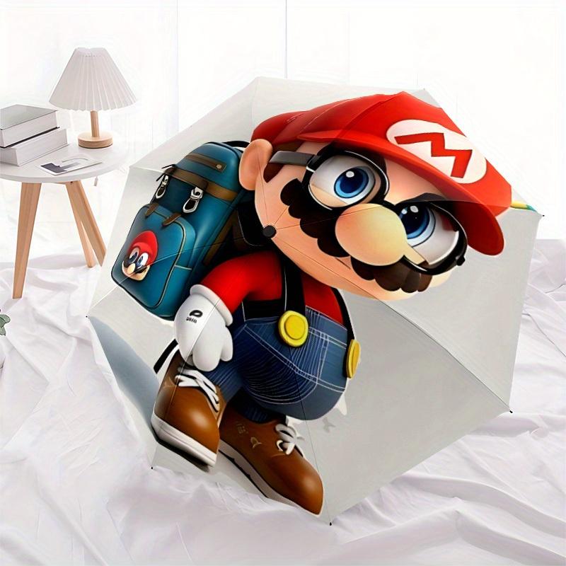 1pc Mario Backpack Automatic Open/close Folding Portable Umbrella with 8-Rib Structure for Women/Men, All-Season Use a0901015