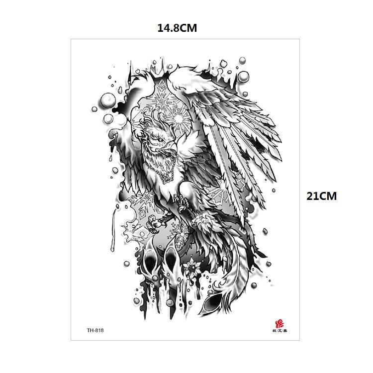 Vzor zvířete tygr vlk květina paže polovina paže vodní transfer vodotětná tetovací samolepka simulační tetování