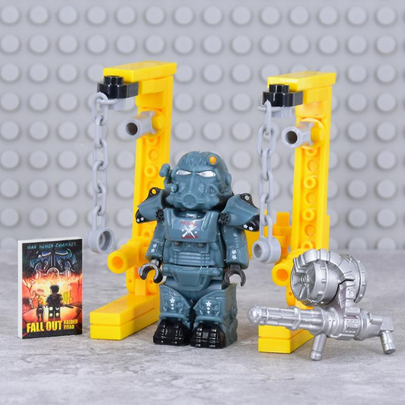 X-01 Askeri Askerler Mini Aksiyon fallouted Şövalyeler Braket Model Figürler Silahlar Robotlar Mecha Yapı Taşları Tuğlalar Oyuncaklar