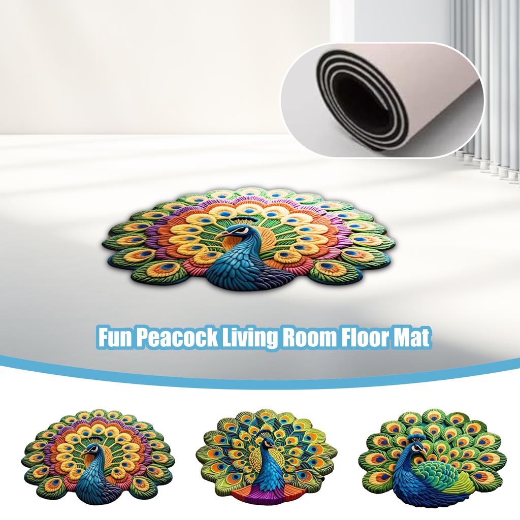 24‘ X 24’Interesting Peacock Floor Mat Floor Mats Porch Entrance Door Floor Mats