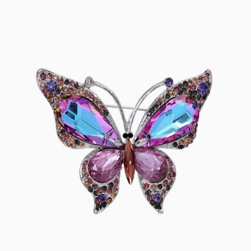 Fashion Rhinestone Shining Crystal Butterfly Brooches For Women Clothing Coat Jewellery Accessries Gifts